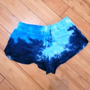 Isaac Designs Blue Tye Dye Short Shorts Womens Medium